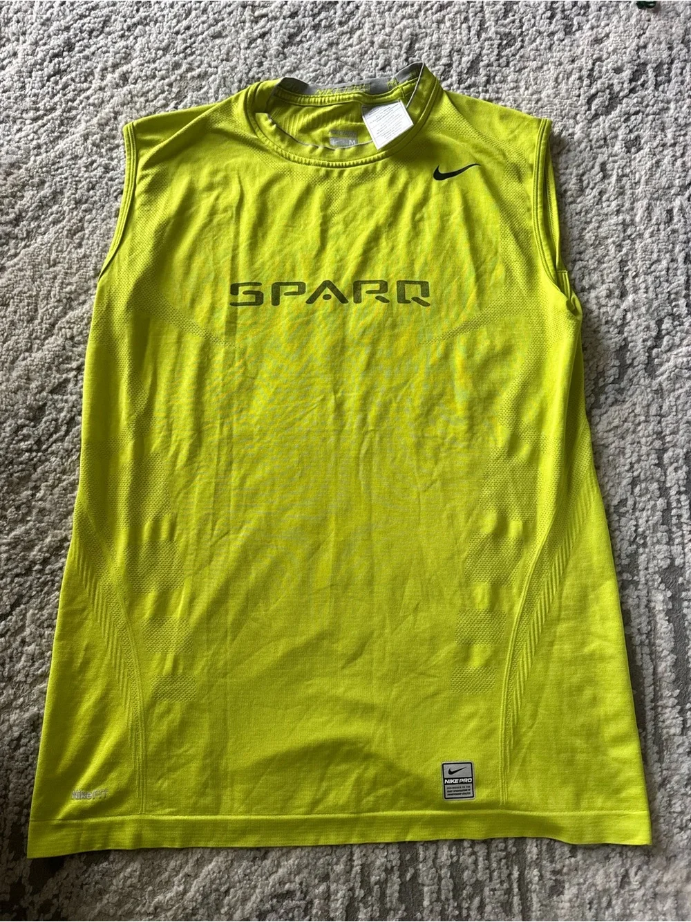 Nike Pro Mens Neon Yellow Sleeveless SPARQ Training Tank